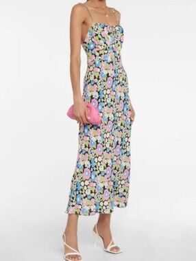 Rixo Maeve Printed Floral Midi Dress